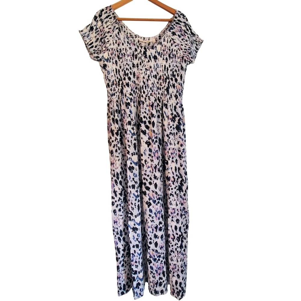 Soft Surroundings Maxi Dress Large Smocked Marcelo Lightweight‎ Artsy Beachy